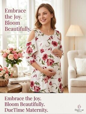 Maternity Floral Cold Shoulder